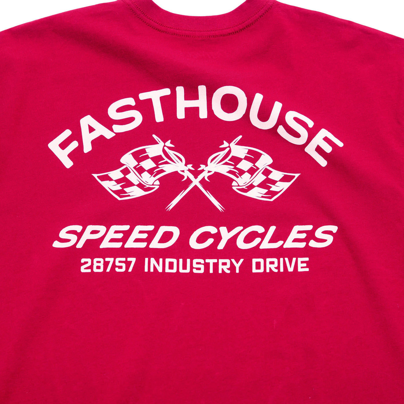 Fasthouse Crown SS Tee Cardinal - Close-Up of Graphic on Back