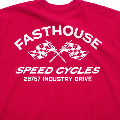Fasthouse Crown SS Tee Cardinal - Close-Up of Graphic on Back