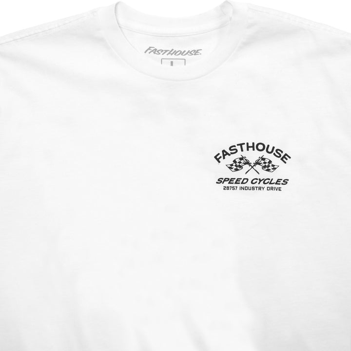 Fasthouse Crown SS Tee White - Close-Up of Graphic on Front