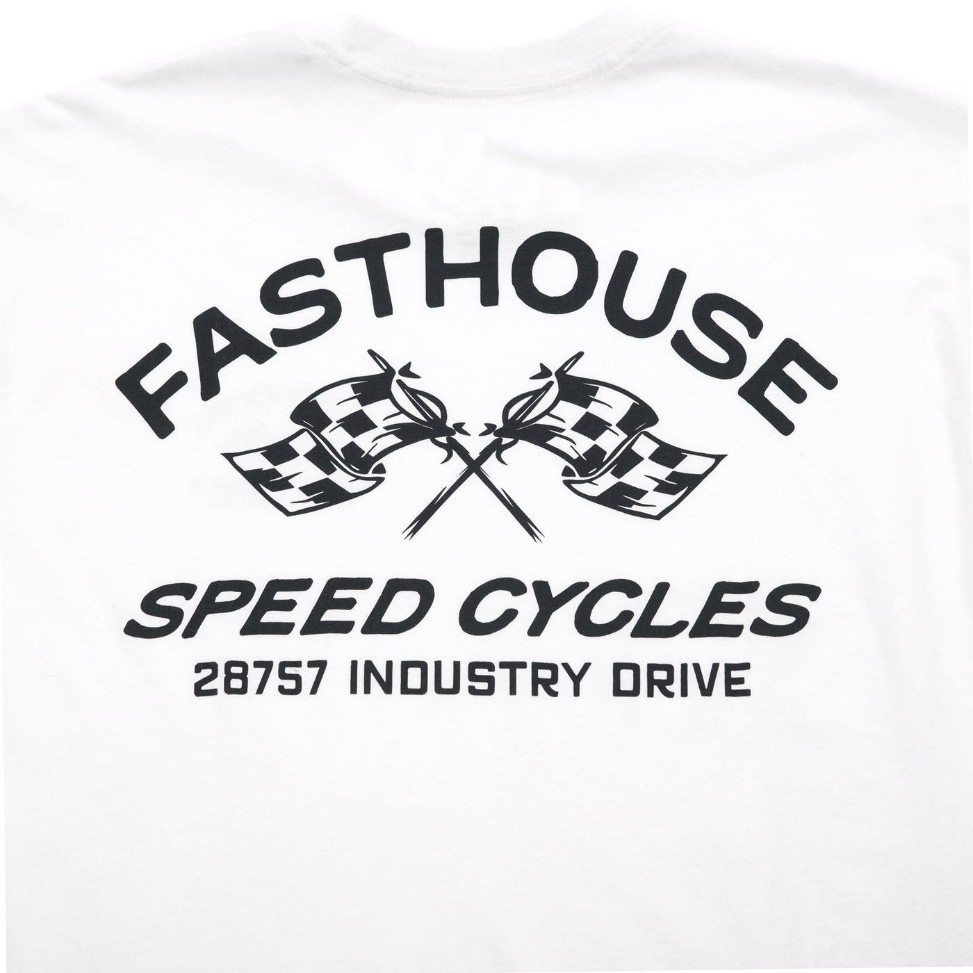 Fasthouse Crown SS Tee White - Close-Up of Graphic on Back