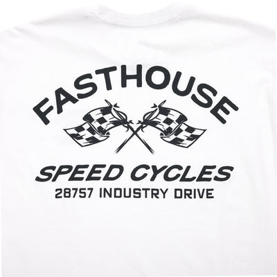 Fasthouse Crown SS Tee White - Close-Up of Graphic on Back