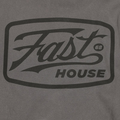 Fasthouse Carrera Crew Neck Pullover Charcoal - Close-Up of Graphic on Back