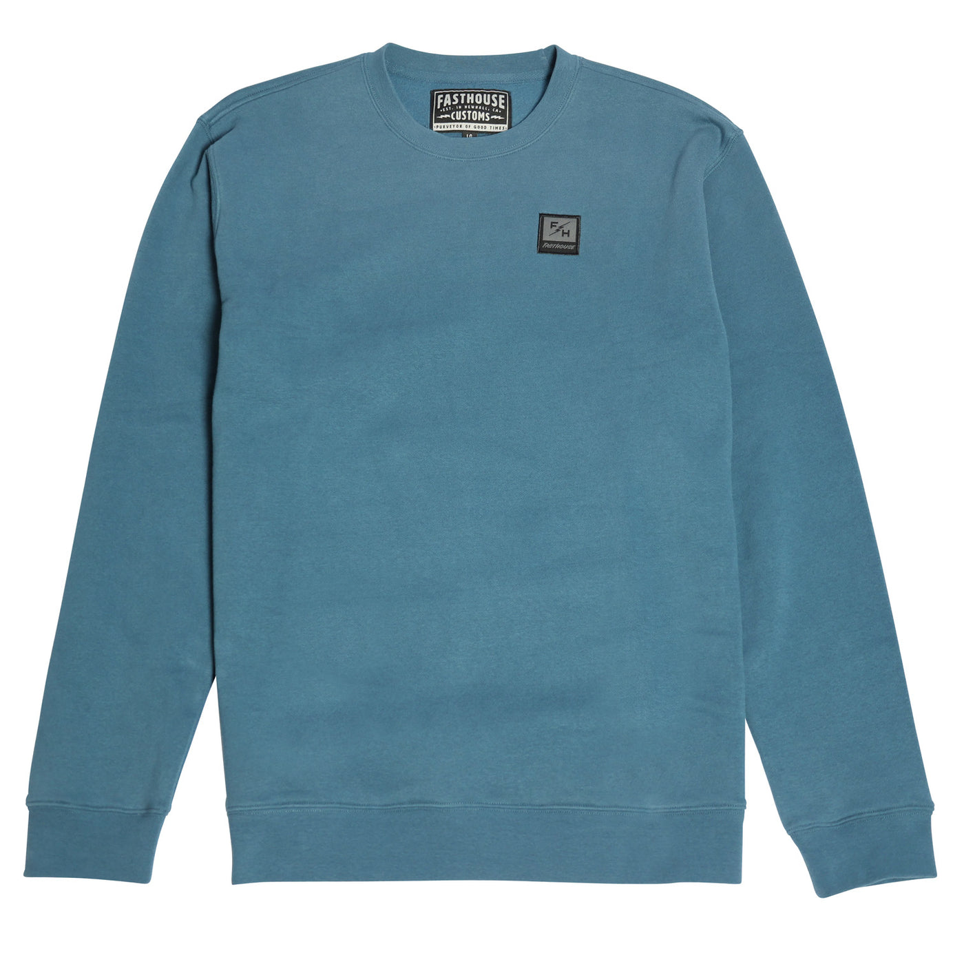 Fasthouse Dash Crew Neck Pullover Vintage Blue - Front View