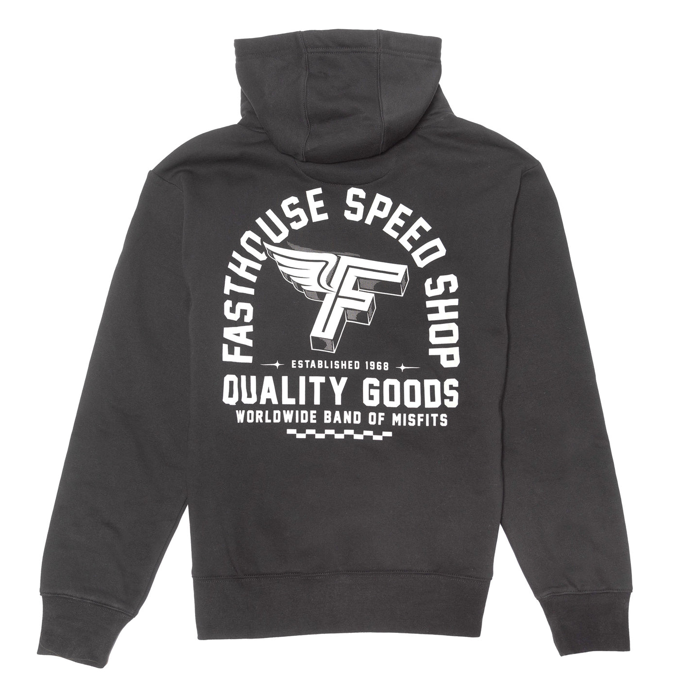 Fasthouse Dash Hooded Pullover Black - Rear View