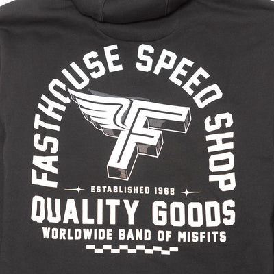 Fasthouse Dash Hooded Pullover Black - Close-Up of Graphic on Back