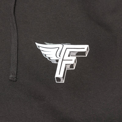 Fasthouse Dash Hooded Pullover Black - Close-Up of Graphic on Front