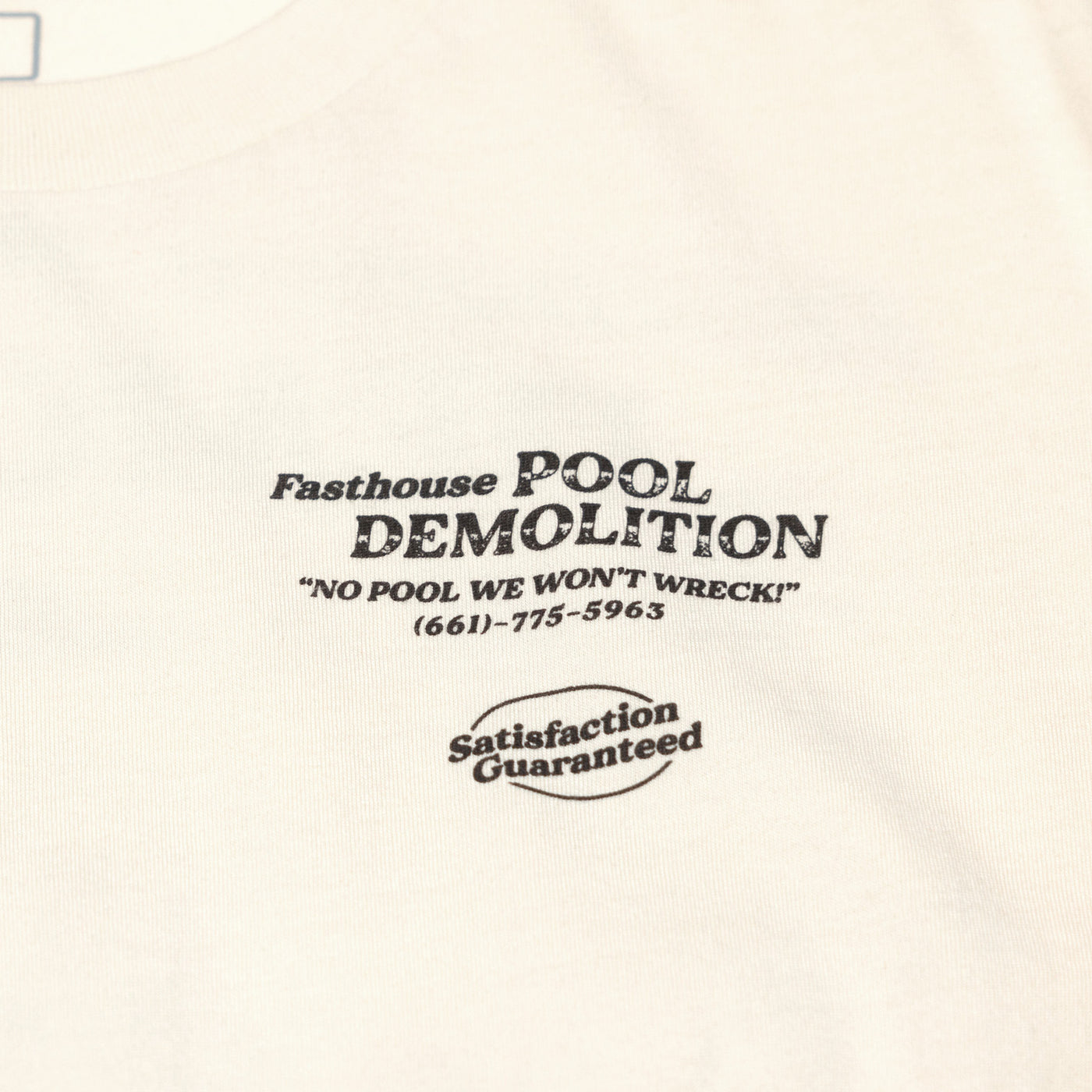 Fasthouse Demolition SS Tee Natural - Close-Up of Graphic on Front