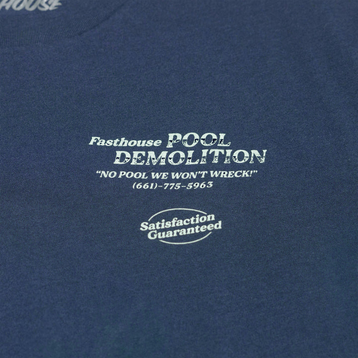 Fasthouse Demolition SS Tee Navy - Close-Up of Graphic on Front