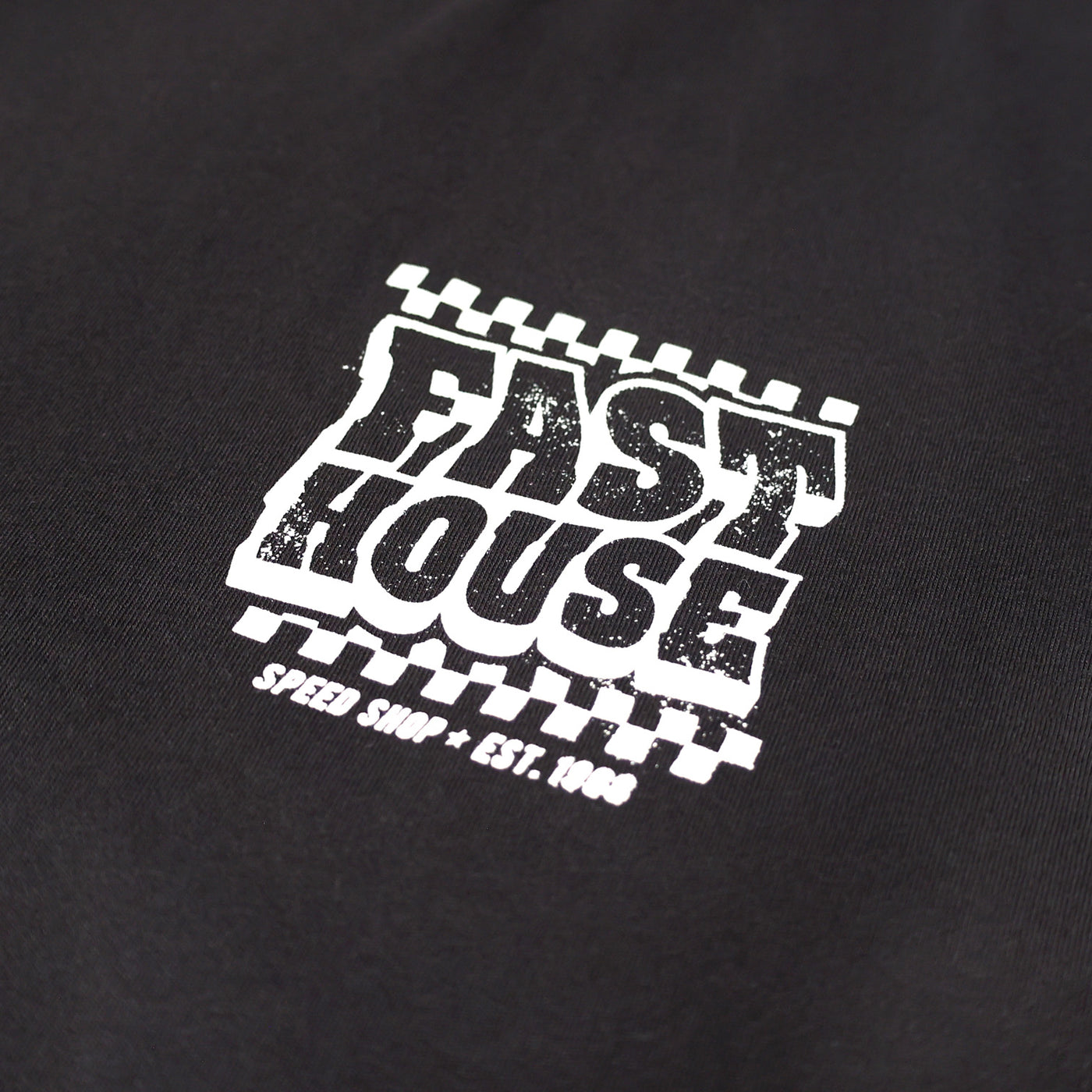 Fasthouse Drive-In SS Tee Black - Close-Up of Graphic on Front