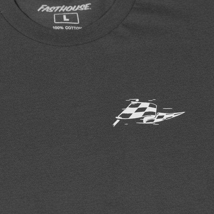 Fasthouse Dispatch SS Tee Graphite Black - Close-Up of Graphic on Front