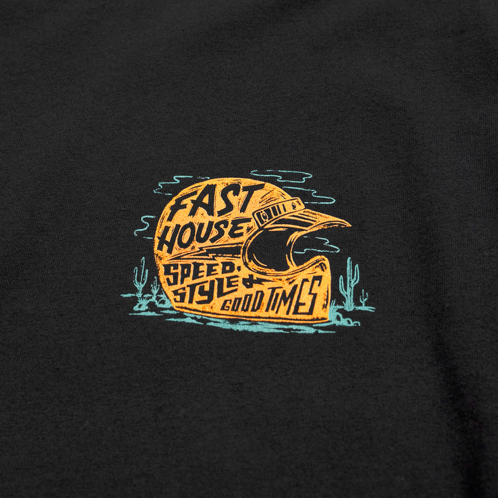Fasthouse Dust Devil Tee Black - Close-Up of Graphic on Front