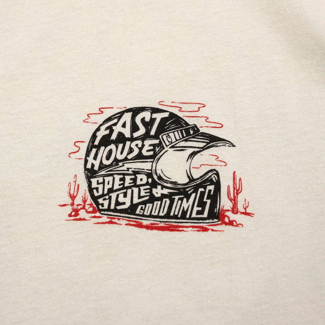 Fasthouse Dust Devil Tee Sand - Close-up of Graphic on Front