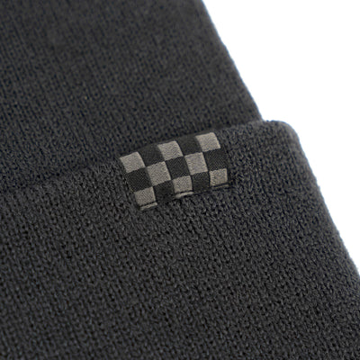 Fasthouse Easy Rider Beanie Smoked Navy - Close-Up of Tag Sewn on Front