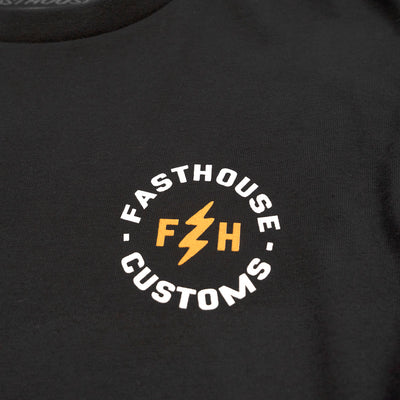 Fasthouse Easy Rider Long Sleeve Tee Black - Close-Up of Graphic on Front