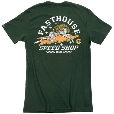 Fasthouse Eleanor Tee Forest Green - Rear View