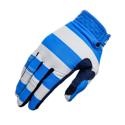 Fasthouse Elrod Ether Gloves Electric Blue/Navy - Back of Right Hand View