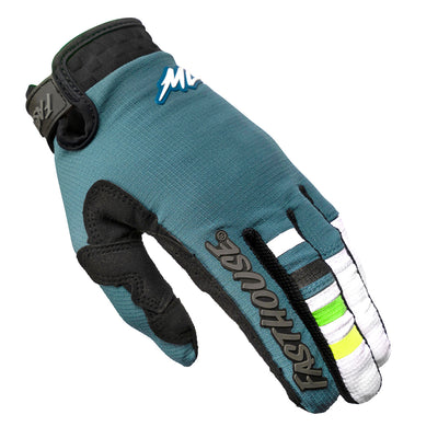 Fasthouse Elrod Evoke Glove Indigo/White - Back of Left Hand View