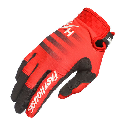 Fasthouse Elrod Hypersonic Gloves Red - Back of Right Hand View