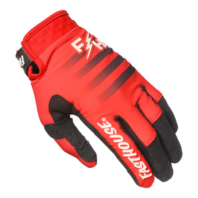 Fasthouse Elrod Hypersonic Gloves Red - Back of Left Hand View