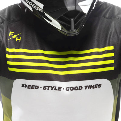 Fasthouse Elrod Hypersonic Jersey Hi-Viz - Close-Up of Chest Graphics