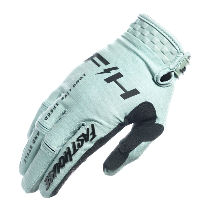 Fasthouse Elrod Nitro Gloves Oceanic Mint - Back of Right Hand