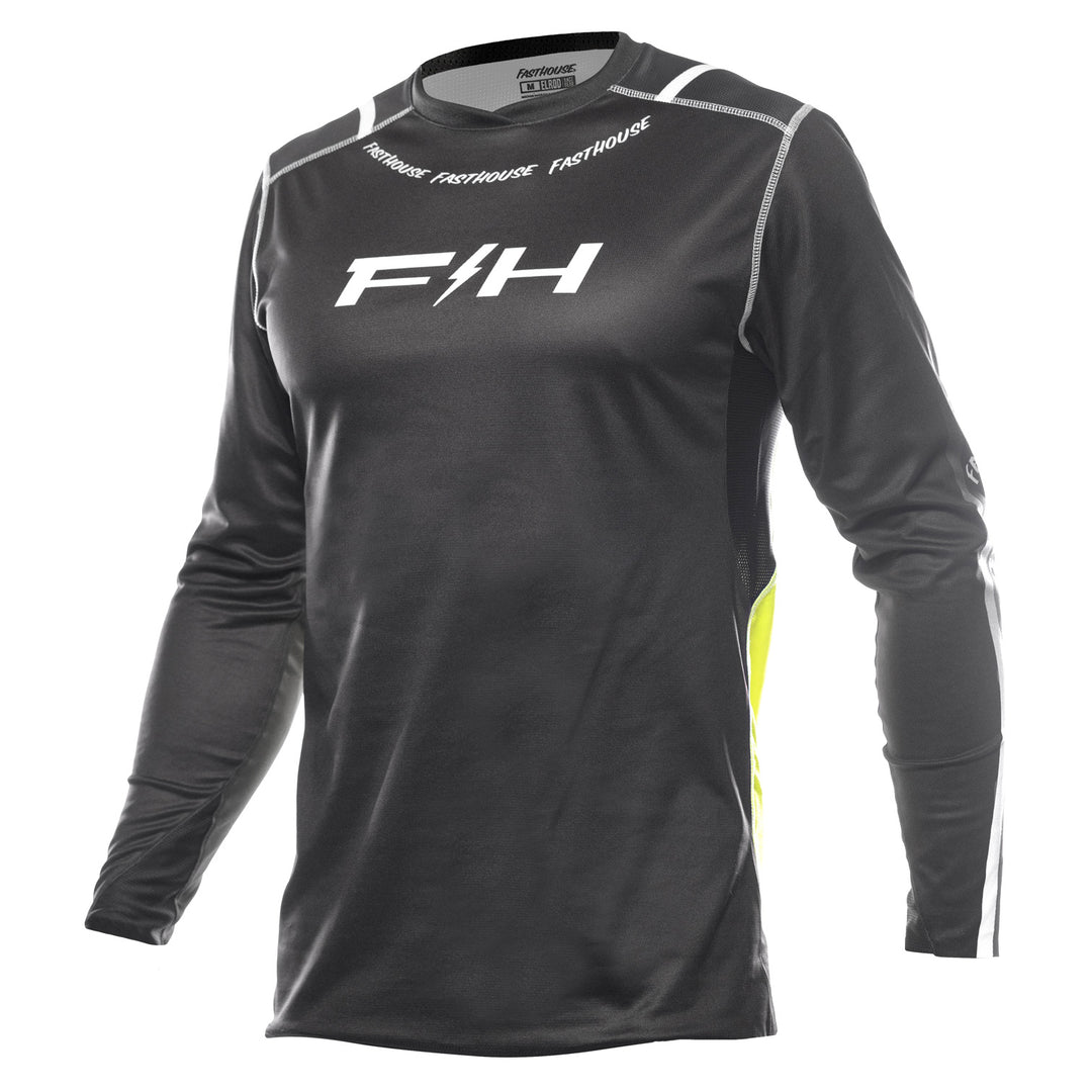 Fasthouse Elrod Nitro Jersey Black Neon - Front View