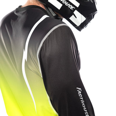 Fasthouse Elrod Nitro Jersey Black Neon - Close-Up of Rear Right Shoulder Graphic
