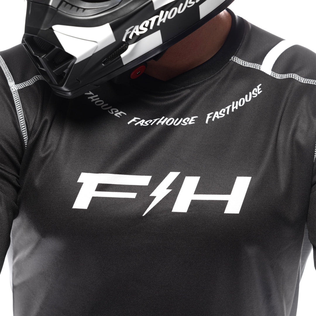 Fasthouse Elrod Nitro Jersey Black Neon - Close-Up of Front Graphics