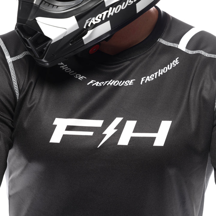 Fasthouse Elrod Nitro Jersey Black Neon - Close-Up of Front Graphics