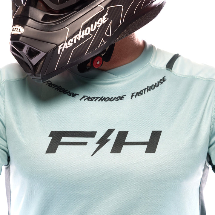 Fasthouse Elrod Nitro Jersey Oceanic Mint - Close-Up of Front Graphics