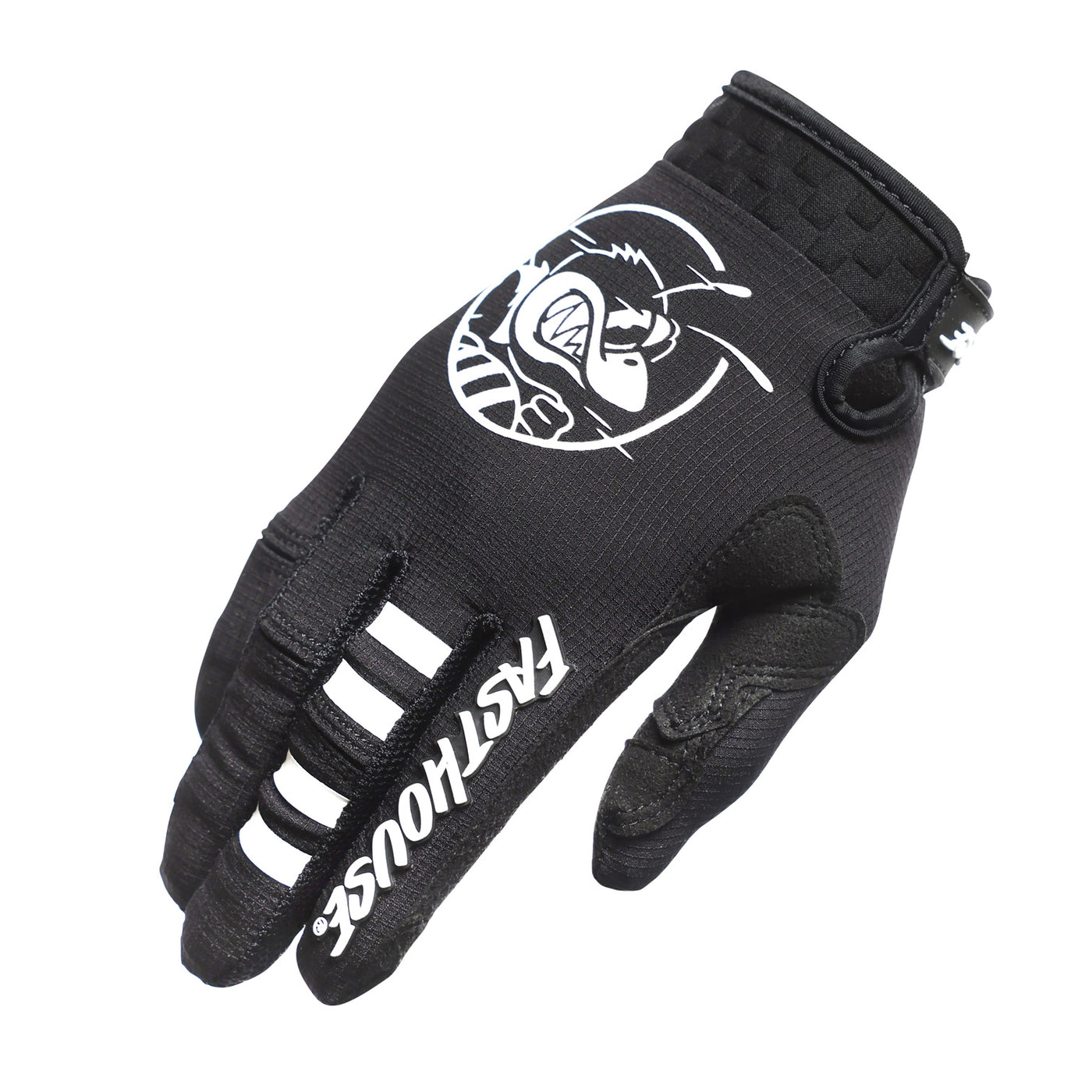 Fasthouse Elrod OG Gloves Black - Back of Right Hand View