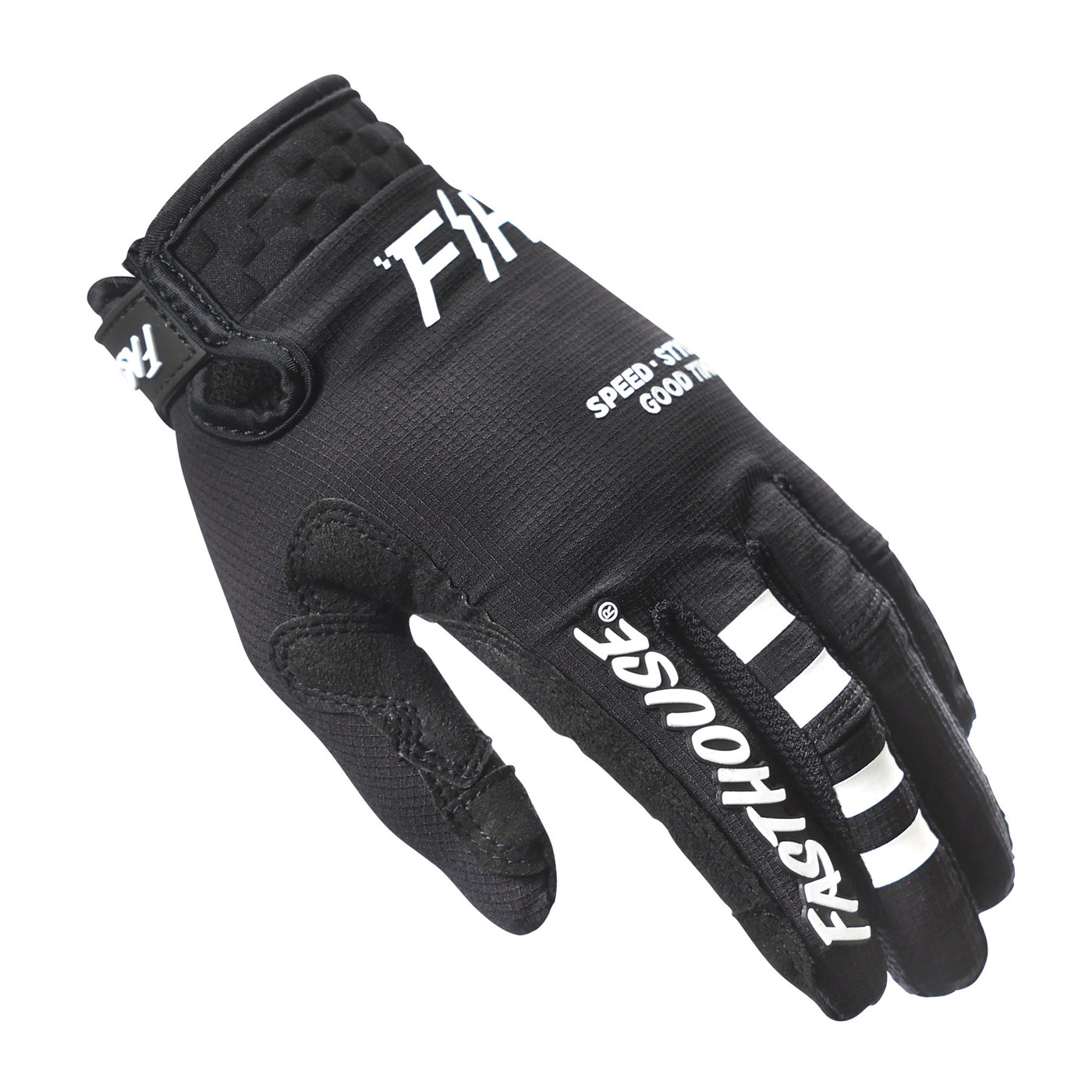 Fasthouse Elrod OG Gloves Black - Back of Left Hand View