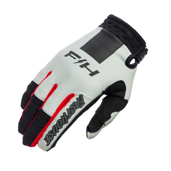 Fasthouse Elrod Storm Gloves Fog/Black - Back of Right Hand View