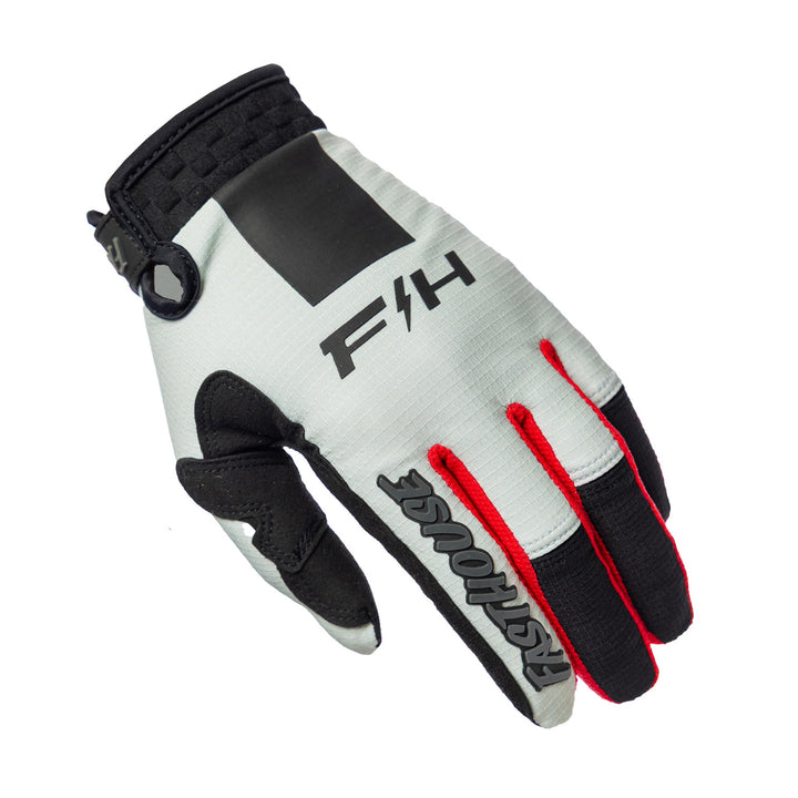 Fasthouse Elrod Storm Gloves Fog/Black - Back of Left Hand View
