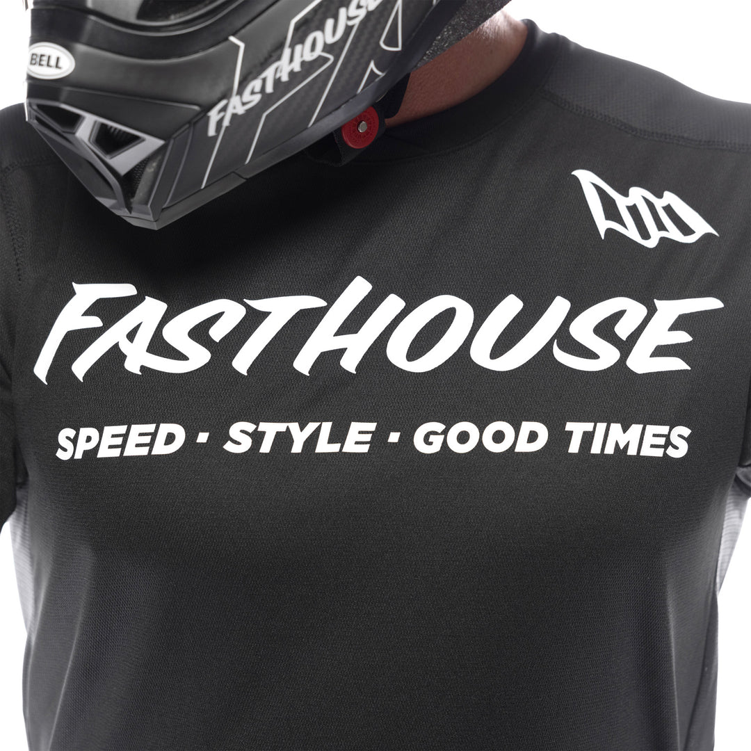 Fasthouse Elrod Torque Jersey Black - Close-Up of Front Graphics