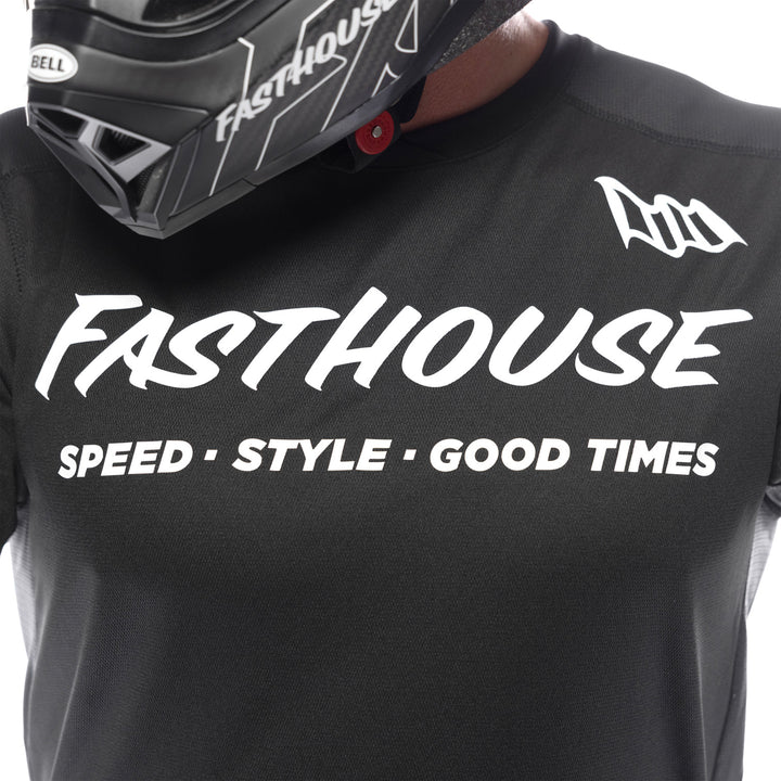 Fasthouse Elrod Torque Jersey Black - Close-Up of Front Graphics
