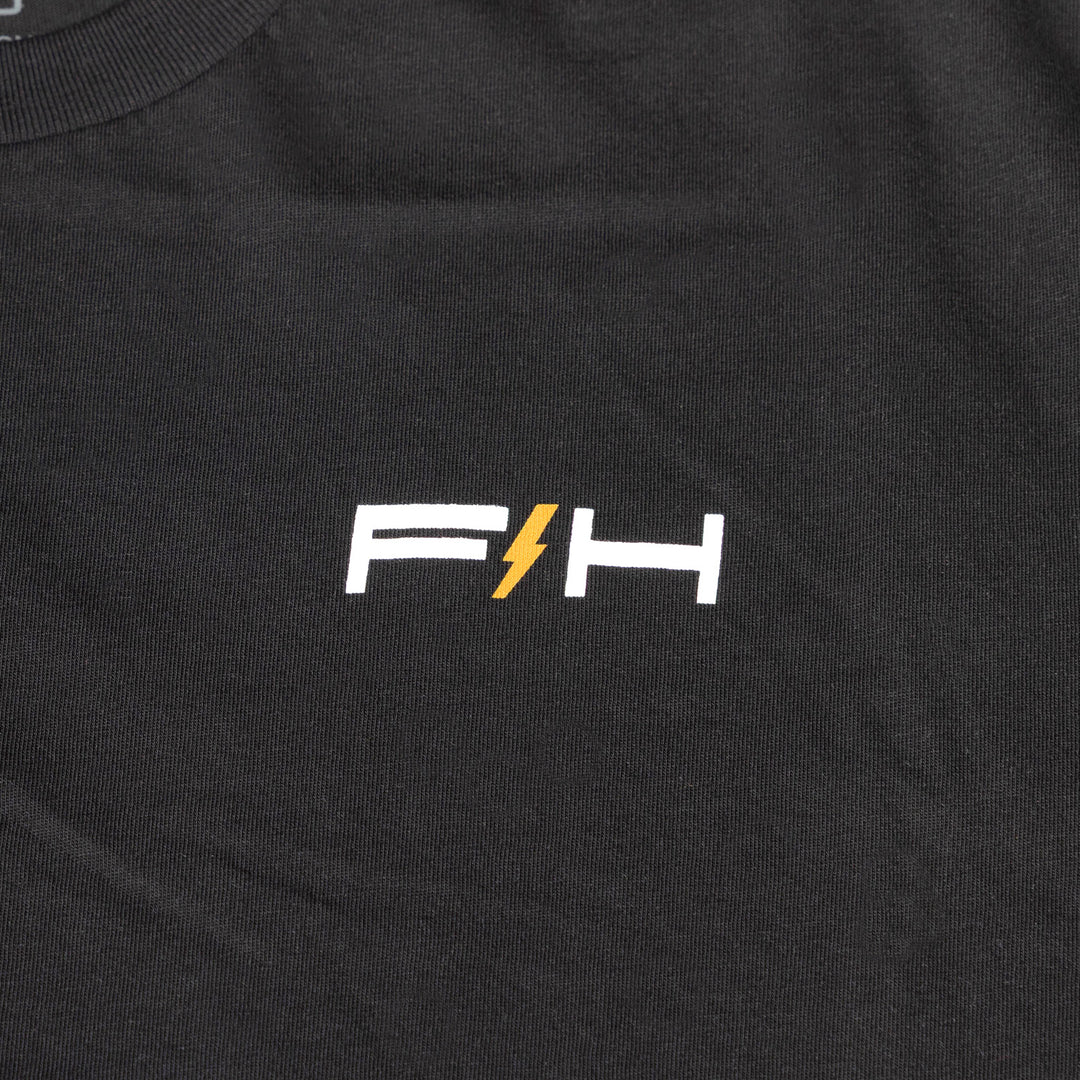 Fasthouse Elevate SS Tee Black - Close-Up of Graphics on Front