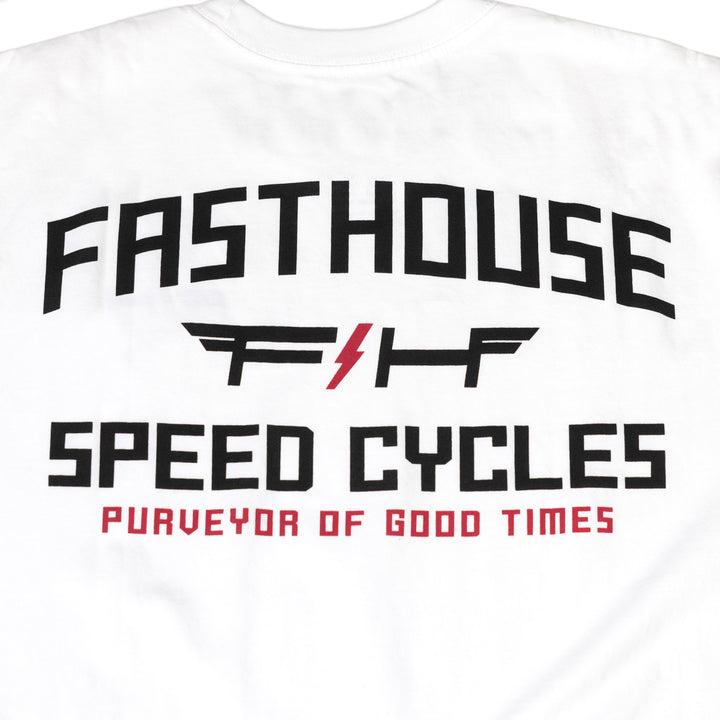 Fasthouse Elevate SS Tee White - Close-Up of Graphics on Back