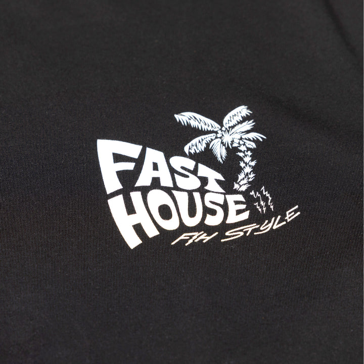 Fasthouse Explorer SS Tee Black - Close-Up of Graphic on Front