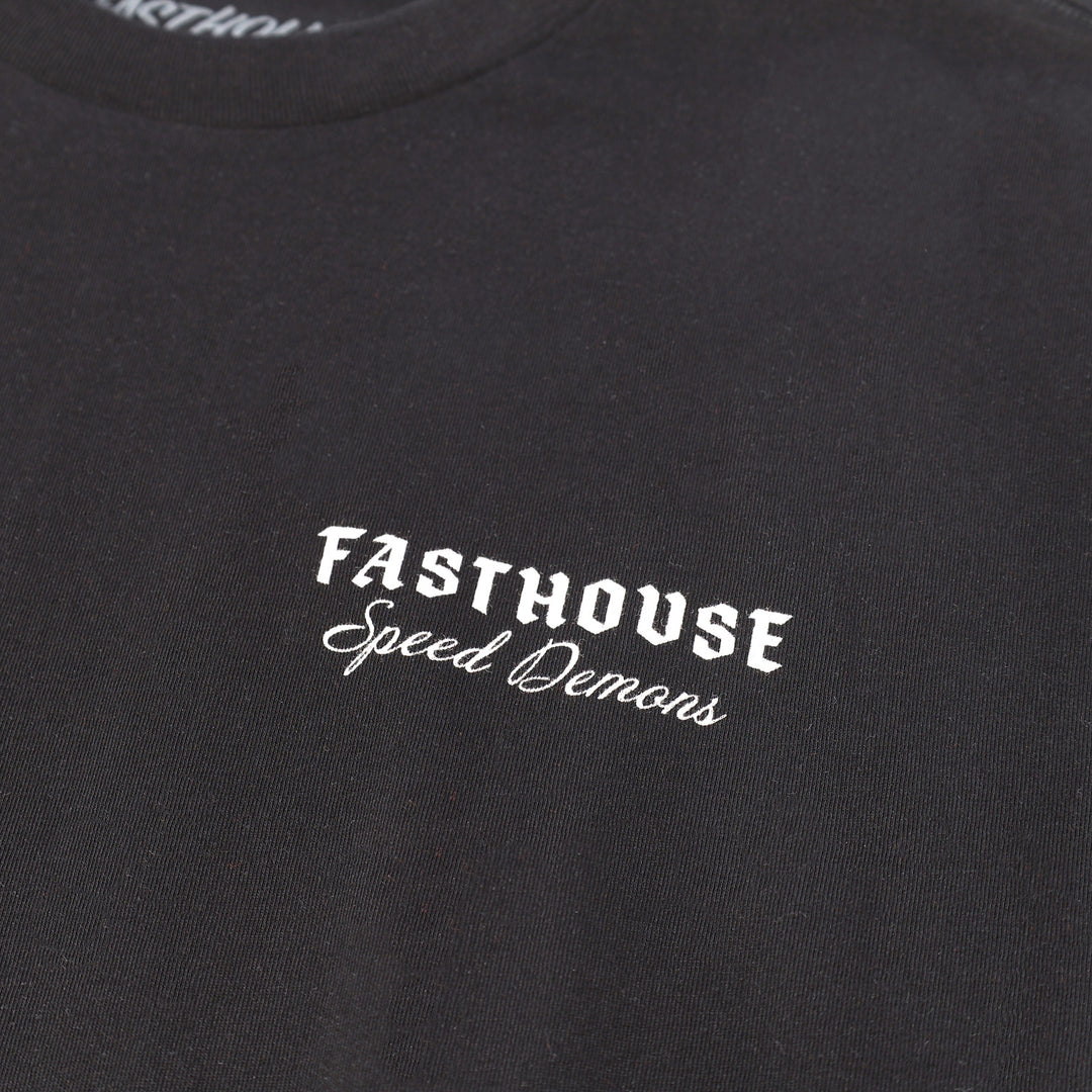 Fasthouse Fallen SS Tee Black - Close-Up of Graphic on Front