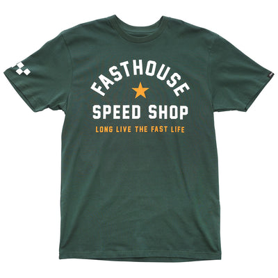 Fasthouse Fast Life Tee Forest Green - Front View