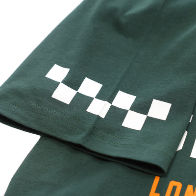 Fasthouse Fast Life Tee Forest Green - Close-Up of Graphic on Sleeve