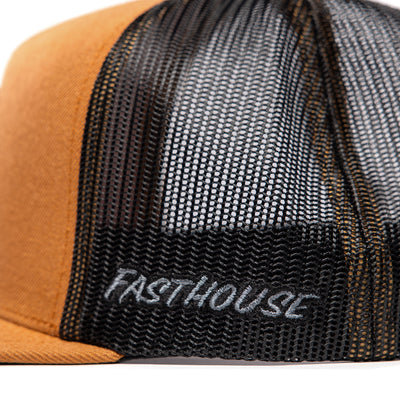 Fasthouse Finch Hat Camel - Close-Up of Side Stitched Graphic