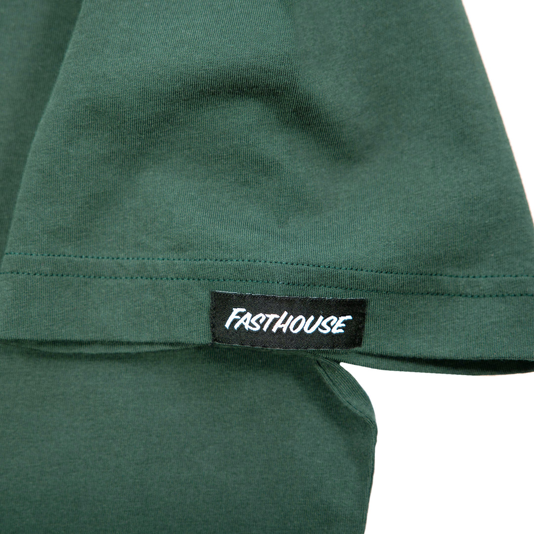 Fasthouse Finch SS Tee Pine - Close-Up of Logo Tag on Sleeve