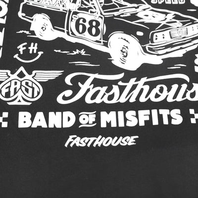 Fasthouse Flash SS Tee Black - Close-Up of Slogan Detail in Back Graphic