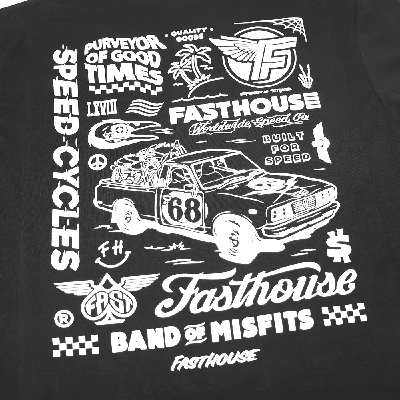 Fasthouse Flash SS Tee Black - Close-Up of Graphic on Back