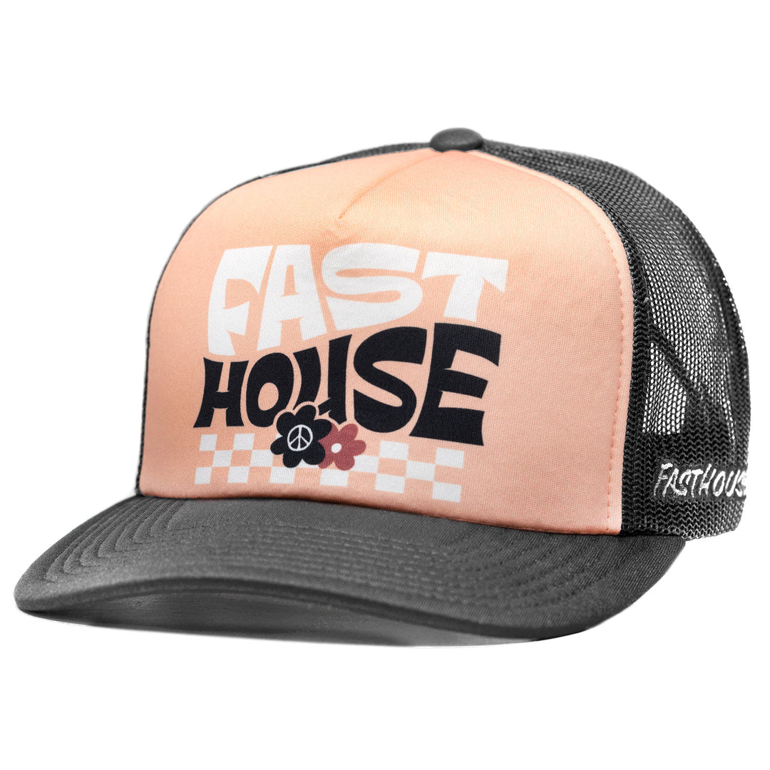 Fasthouse Flourish Hat Peach/Black - Front Side View
