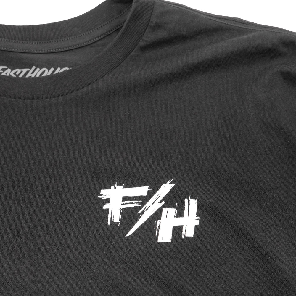 Fasthouse Fray SS Tee Black - Close-Up of Graphic on Front