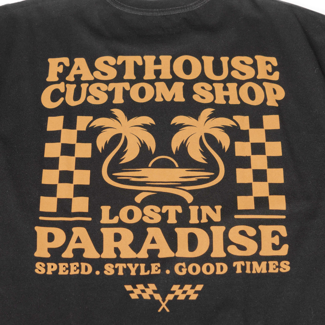 Fasthouse Getaway SS Tee Black - Close-Up of Graphic on Back