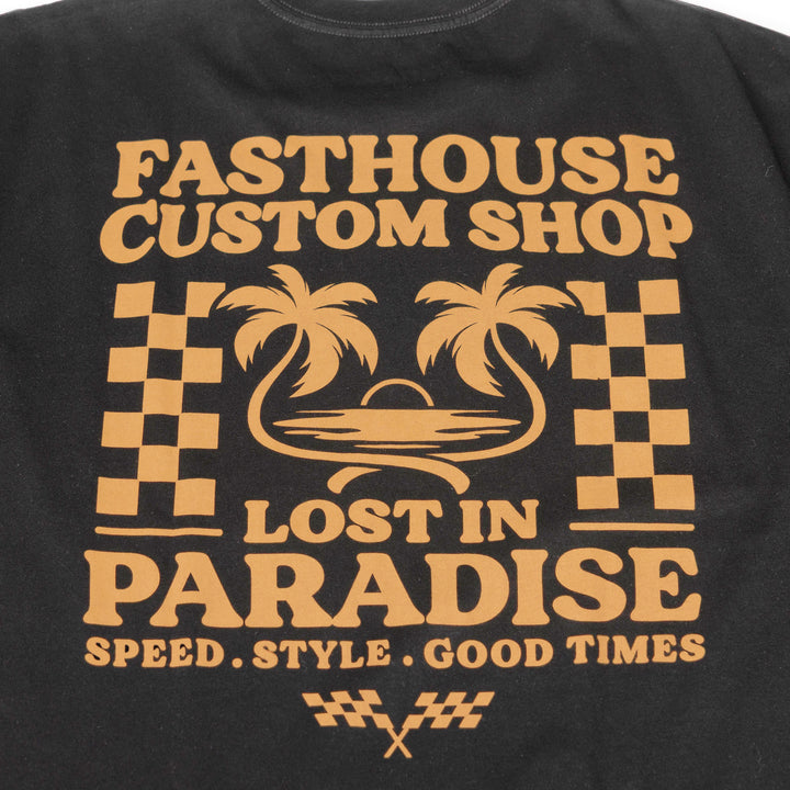 Fasthouse Getaway SS Tee Black - Close-Up of Graphic on Back